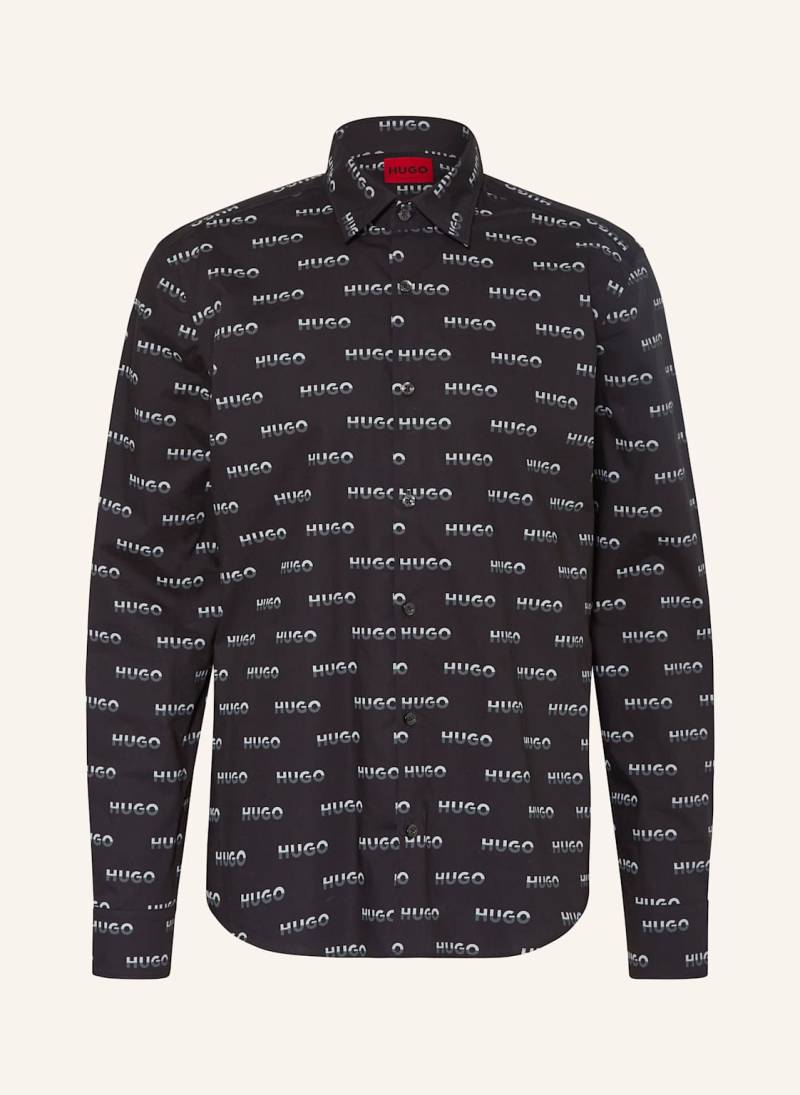 Hugo Hemd Erno Casual Slim Fit schwarz von HUGO