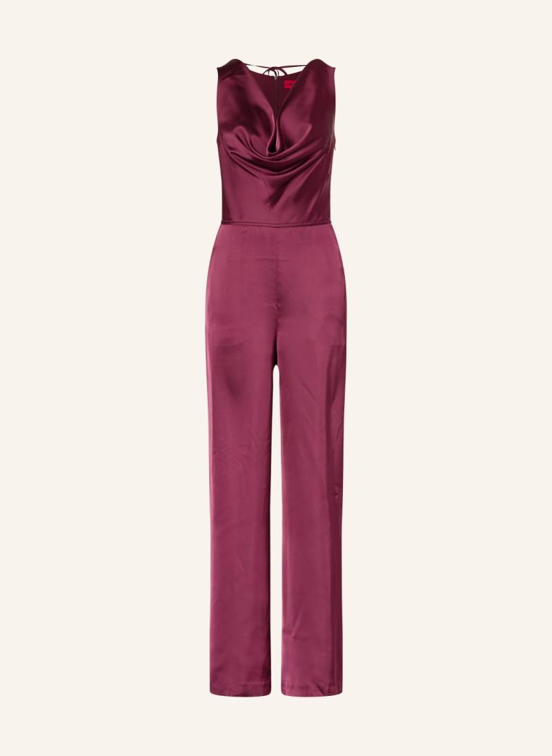 Hugo Jumpsuit Kimari Aus Satin rot von HUGO