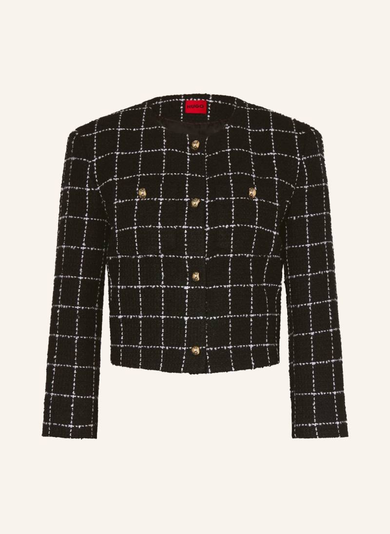 Hugo Kastenjacke Adini Aus Bouclé Mit 3/4-Arm schwarz von HUGO