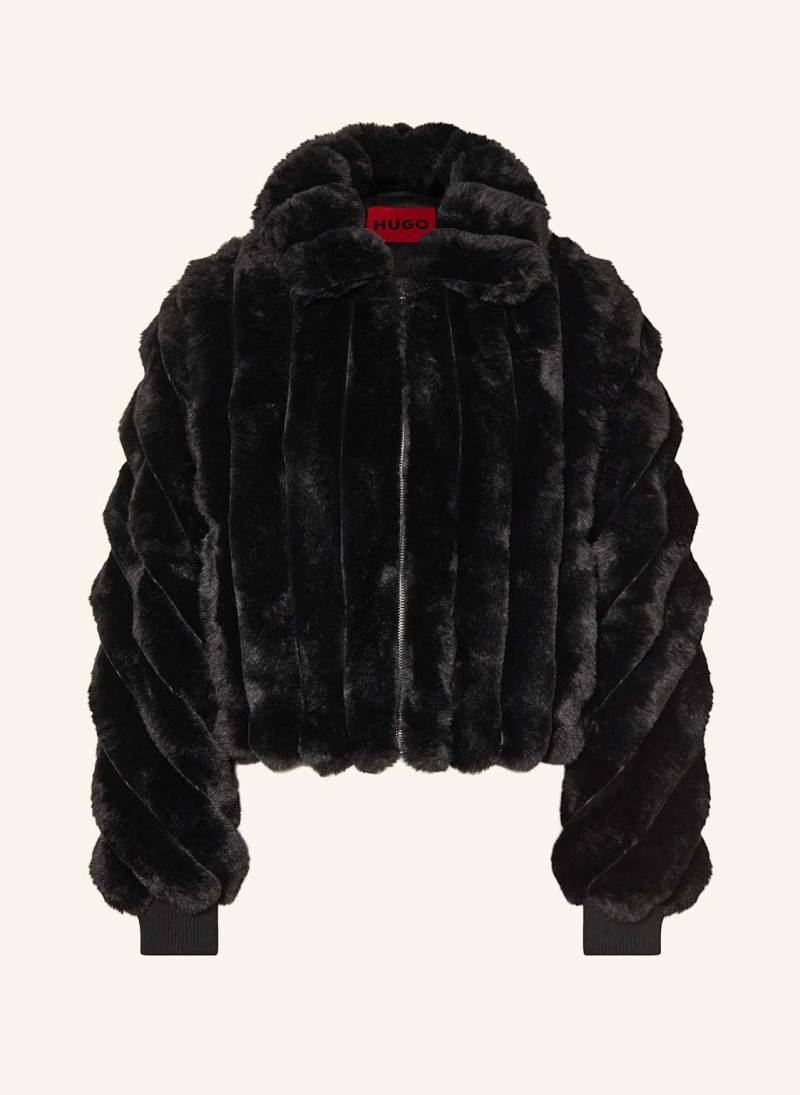 Hugo Kunstfell-Jacke Floriane schwarz von HUGO