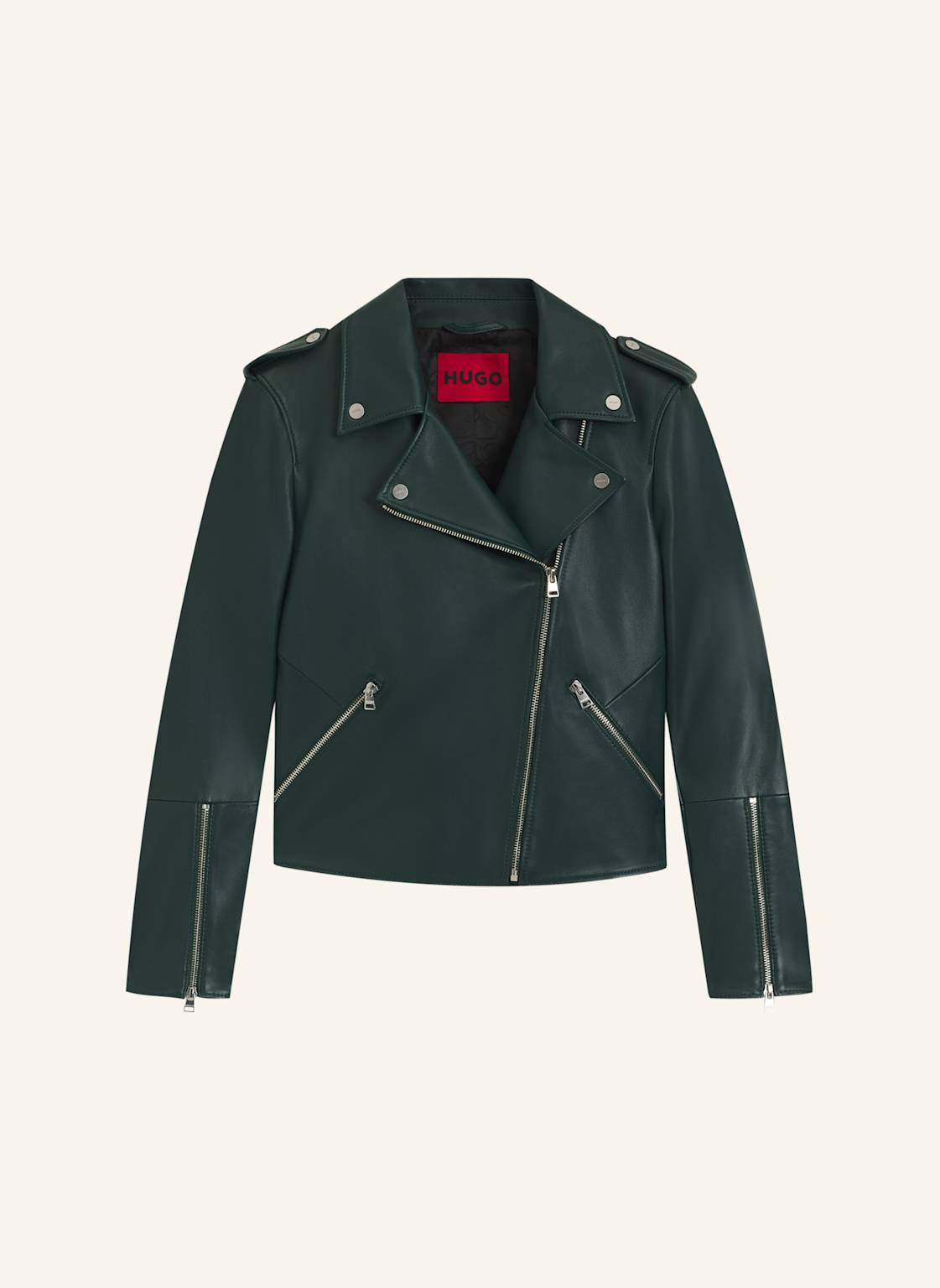 Hugo Lederjacke Lujana Regular Fit gruen von HUGO