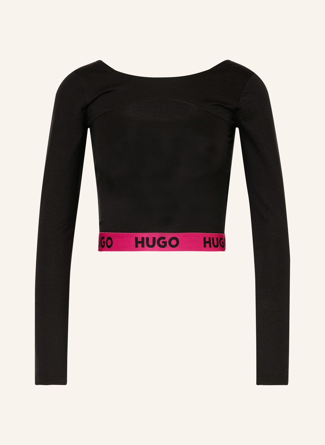 Hugo Lounge-Shirt Kat Scoop schwarz von HUGO