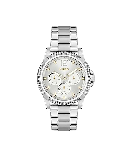 HUGO Multi Zifferblatt Quarz Uhr für Damen Kollektion #Impress - for HER mit Silbernes Edelstahlarmband - 1540138 von HUGO