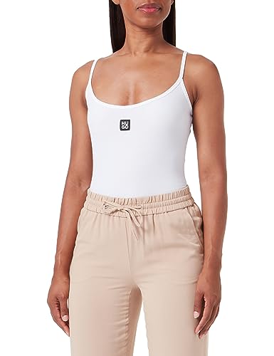 HUGO Women's Rib Vest, White100, S von HUGO BOSS