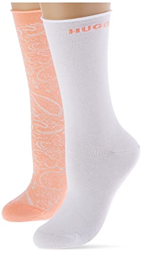 HUGO Women's 2P RS Paisley CC W Regular Socks, Light/Pastel Red632, 39-42 von HUGO