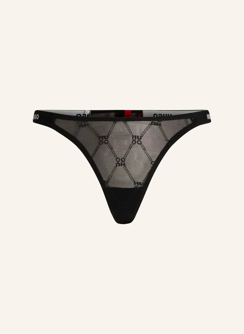 Hugo Slip String Sporty Lace schwarz von HUGO
