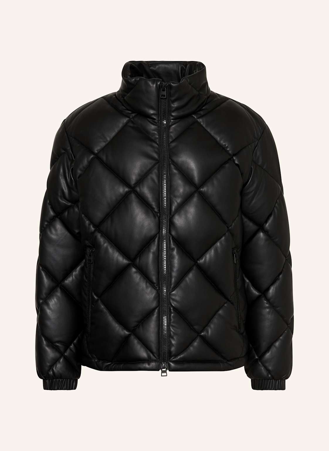 Hugo Steppjacke Borin In Lederoptik schwarz von HUGO