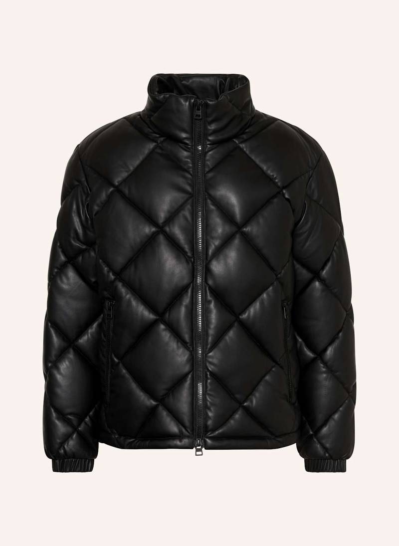 Hugo Steppjacke Borin In Lederoptik schwarz von HUGO