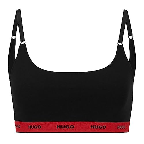 HUGO Women's Twin Stripe Bralette, Black5, XL von HUGO