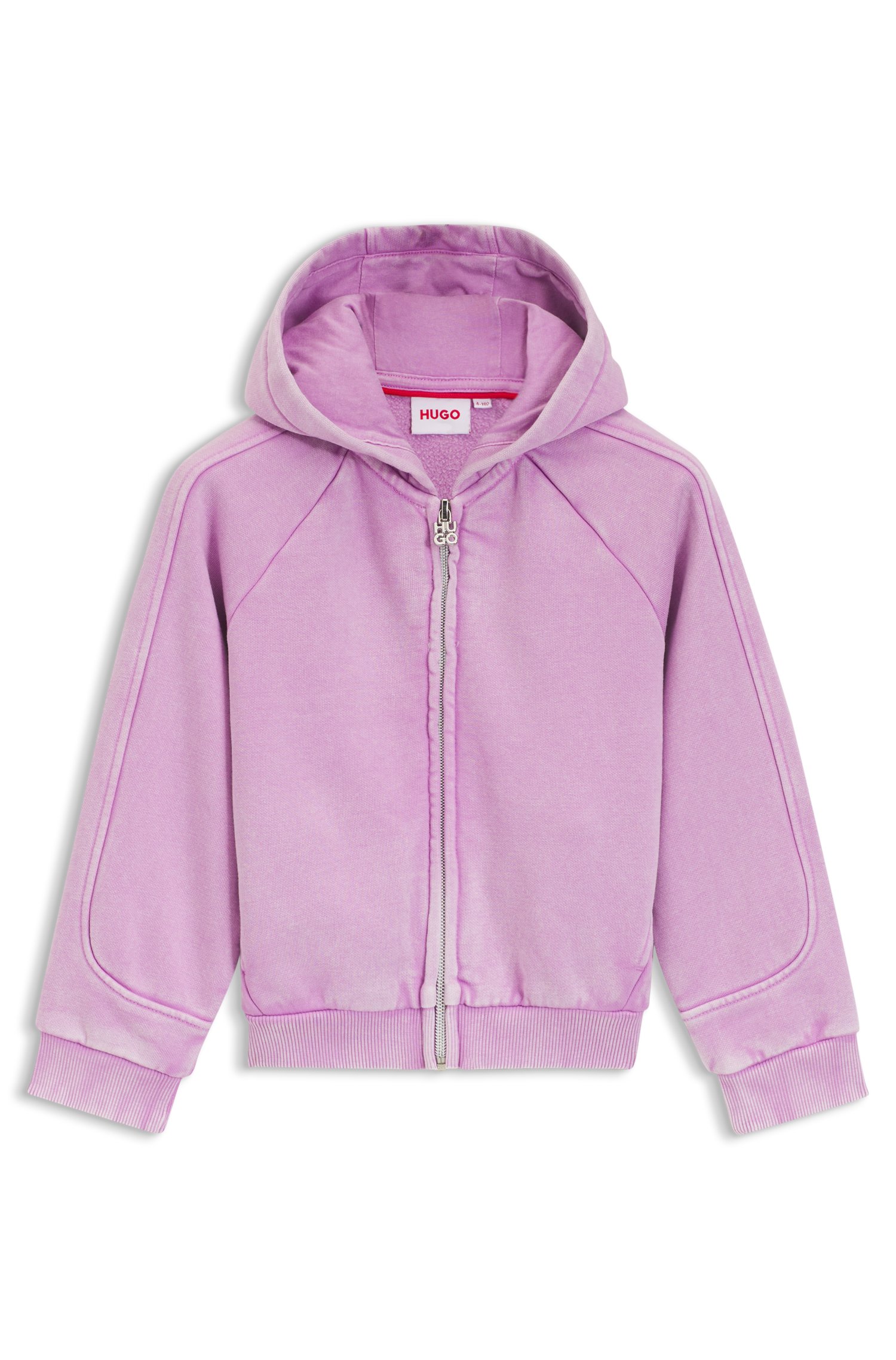 Kids-Fleece-Hoodie aus Baumwoll-Mix mit Reißverschluss von HUGO