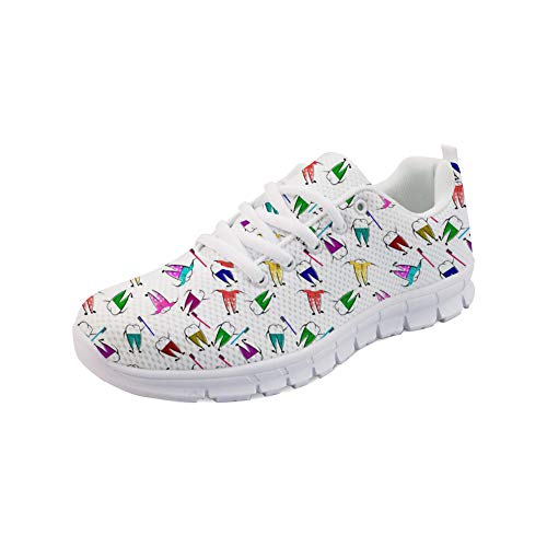 HUAS IDEA Laufschuhe für Damen Leichtes Atmungsaktives Lace-Up Athletic Walking Jogging Cute Tooth Zahnarzt Print Fashion Sneakers -EU Größe 42 von HUGS IDEA