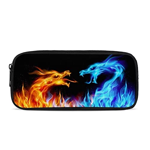 HUGS IDEA Animal Pattern Pencil Case Schreibwaren Pouch Schulbedarf, Flame Dragon, 22*11*4cm, Taschen-Organizer von HUGS IDEA