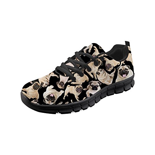 HUGS IDEA Animal Puzzle Leichte Laufschuhe Mesh Walking Jogging Schuhe Turnschuhe, Schwarz - Mops 2 - Größe: 38 EU HUGS IDEA Animal Puzzle Leichte Laufschuhe Mesh Walking Jogging Schuhe Turnschuhe, Schwarz - Mops 2 - Größe: 38 EU von HUGS IDEA