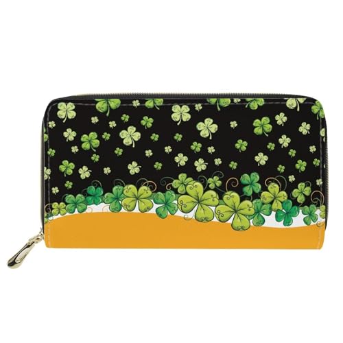 HUGS IDEA Buttefly Print Frauen Lange Brieftasche PU Leder Reise Lagerung Geldbörse, St. Patrick's Day-3 (St. Patrick's, Casual von HUGS IDEA