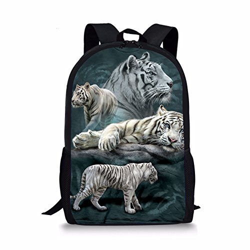 HUGS IDEA Cooler 3D-Tier-Bücherucksack mit Hundegesicht, Schulrucksack für Kinder, tiger (Schwarz) - Y-W1695C von HUGS IDEA