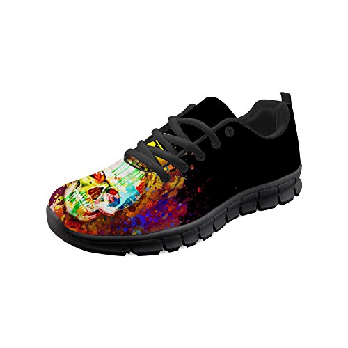 HUGS IDEA Cooles Skelettmuster Leichte Laufschuhe Mesh Atmungsaktiv Sportschuhe Lässige Wanderschuhe-EU Größe 40 von HUGS IDEA