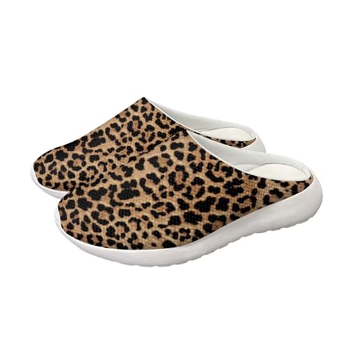 HUGS IDEA Damen Garten Clogs Slip on Gartenschuhe Süß Schnell Trocknend Wasserschuhe Sandalen Strand Wasserschuhe, leopard, 39 EU von HUGS IDEA