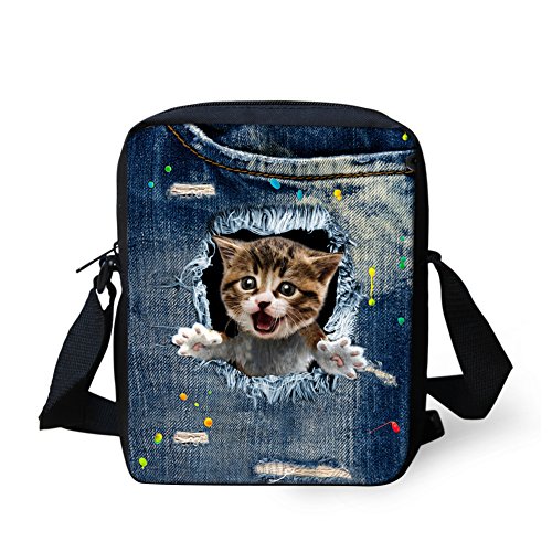HUGS IDEA Damen-Handtasche mit niedlichem Kätzchen, bedruckt, klein, Blau, Blau 5, Small HUGS IDEA Damen-Handtasche mit niedlichem Kätzchen, bedruckt, klein, Blau, Blau 5, Small von HUGS IDEA