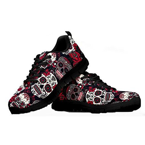 HUGS IDEA Damen Sugar Floral Skull Sneakers Leichte, Flexible LaufschuheHUGS IDEA Damen Sugar Floral Skull Sneakers Leichte, Flexible Laufschuhe-EU 40 von HUGS IDEA