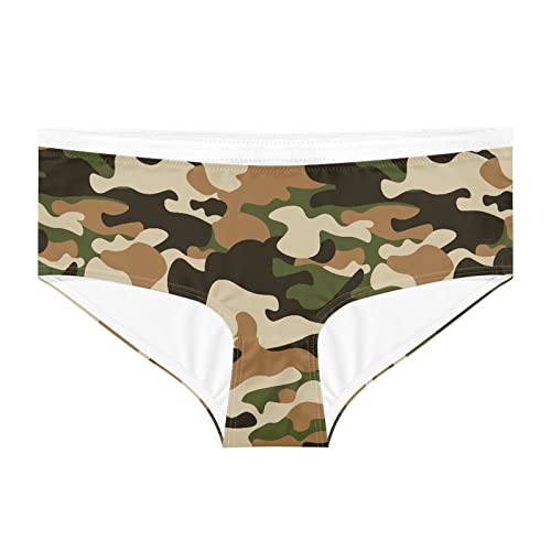 HUGS IDEA Damen Unterhose Hohe Taille Unterhosen Damen Weich Stretchy Slip Full Back Coverage Panties, camouflage, 36 von HUGS IDEA