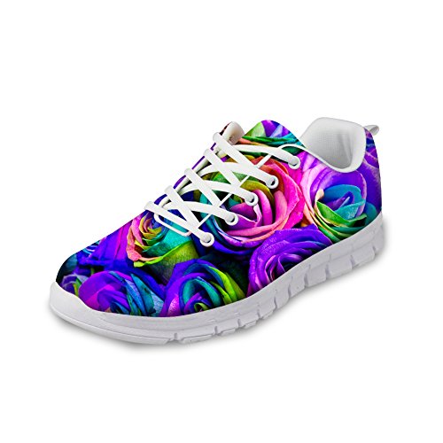 HUGS IDEA Farbenfrohe modische Damen-Sneakers, Laufschuhe, (Blume 4), 42 EU von HUGS IDEA