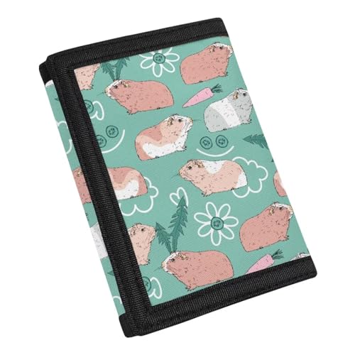 HUGS IDEA Fashion Trifold Wallet for Kids Boys Girls Lightweight Small Wallet with Coin Pockets Trifold Moneybag, Cartoon Meerschweinchen, Einheitsgröße von HUGS IDEA