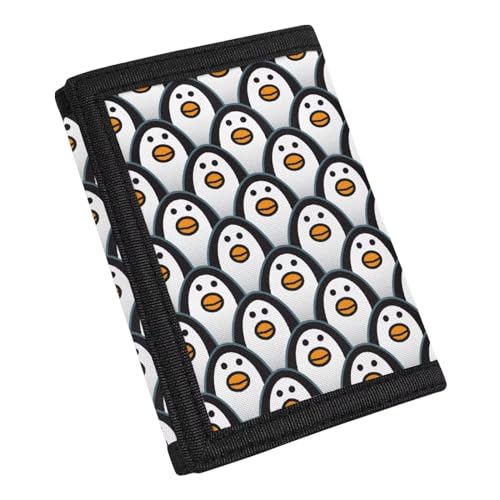 HUGS IDEA Fashion Trifold Wallet for Kids Boys Girls Lightweight Small Wallet with Coin Pockets Trifold Moneybag, Cartoon-Pinguin, Einheitsgröße von HUGS IDEA