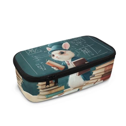 HUGS IDEA Federmäppchen für die Schule, leichtes Federmäppchen mit mehreren Fächern, Schreibwaren-Organizer, Niedliches Kaninchen, Einheitsgröße, Schulranzen von HUGS IDEA