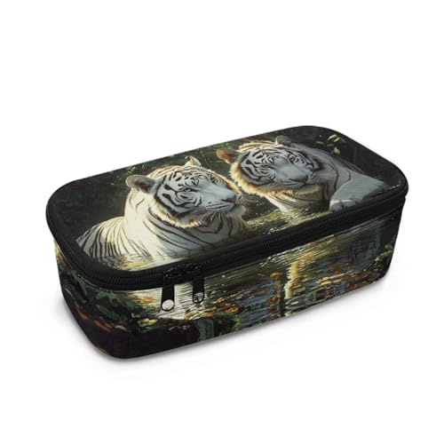 HUGS IDEA Federmäppchen mit mehreren Fächern, leichtes Stifteetui für Jungen, Tiger, Einheitsgröße, Schulranzen von HUGS IDEA