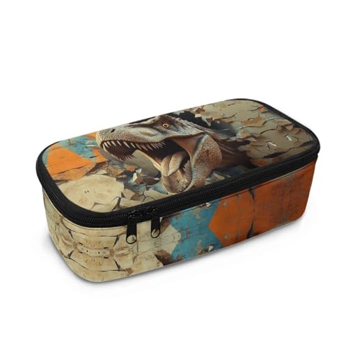 HUGS IDEA Federmäppchen mit mehreren Fächern, leichtes Stifteetui für Jungen, Tyrannosaurus Rex, Einheitsgröße, Schulranzen von HUGS IDEA