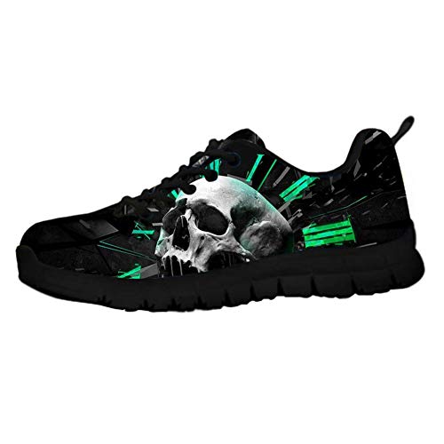 HUGS IDEA Gothic Skull Clock Klassische Turnschuhe, Modische Punk Skull Dead Bone Sneakers, Laufschuhe, Alltagsschuhe EU 39 von HUGS IDEA