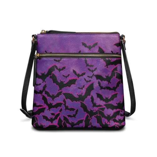 HUGS IDEA Halloween Crossbody Bag Damen Trendy Umhängetasche Mode Hobo Handtasche, Halloweenschläger, Einheitsgröße von HUGS IDEA