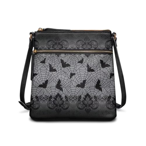 HUGS IDEA Halloween Crossbody Bag Damen Trendy Umhängetasche Mode Hobo Handtasche, Spinnennetz-Schläger, Einheitsgröße HUGS IDEA Halloween Crossbody Bag Damen Trendy Umhängetasche Mode Hobo Handtasche, Spinnennetz-Schläger, Einheitsgröße von HUGS IDEA