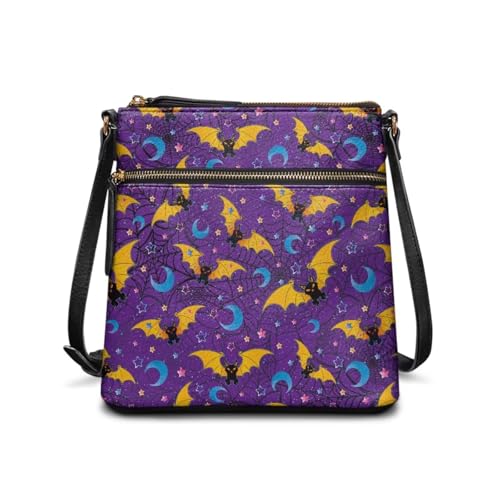 HUGS IDEA Halloween Damen Crossbody Handtaschen Gothic Crossbody Geldbörse Hobo Bag, Halloweenschläger, Einheitsgröße von HUGS IDEA