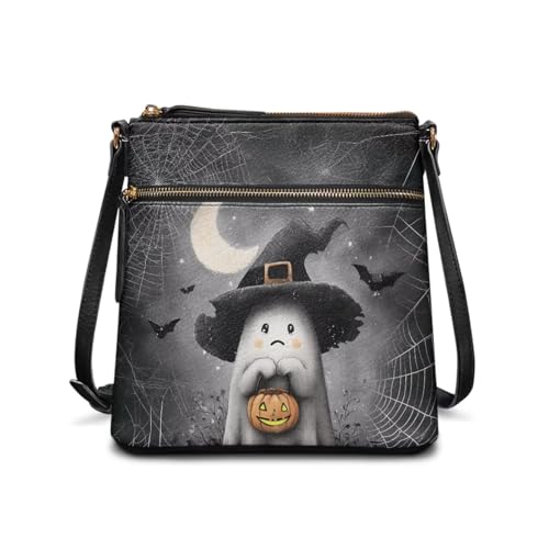 HUGS IDEA Halloween Damen Crossbody Handtaschen Gothic Crossbody Geldbörse Hobo Bag, Niedliches Geister-Halloween, Einheitsgröße von HUGS IDEA