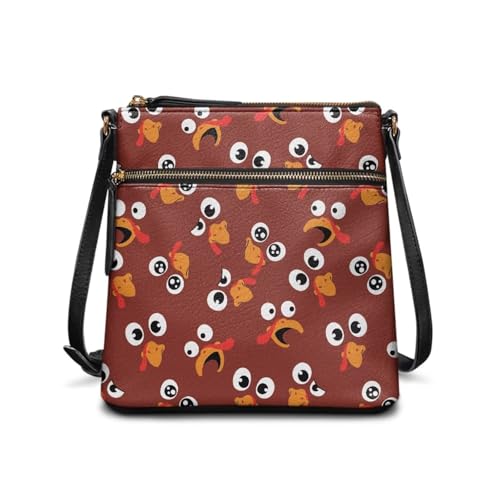 HUGS IDEA Herbst Crossbody Geldbörse Damen Stilvolle Hobo Bag Große Kapazität Schultertasche, Cartoon Türkei, Einheitsgröße von HUGS IDEA
