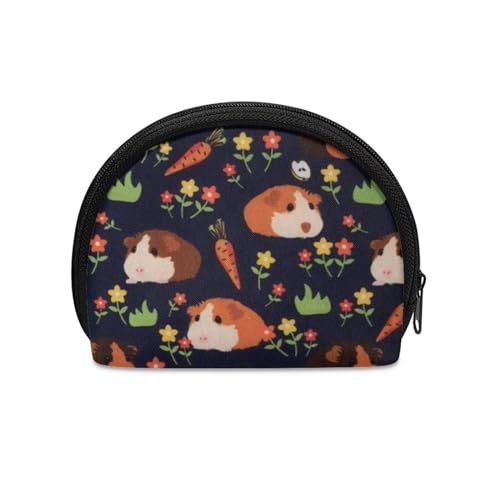 HUGS IDEA Kleine, halbrunde Münzaufbewahrungstasche für Damen und Mädchen, robuster Reißverschluss, Mini-Münztasche, Reisegeldbeutel, Meerschweinchen, Einheitsgröße, Münztasche von HUGS IDEA