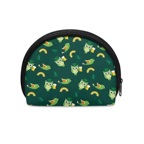 HUGS IDEA Kleine Münzbörse für Damen, halbrund, Mini-Münztasche, Reisegeldtasche, Handtasche, Geldbörse, St. Patricks Day Dekor, Einheitsgröße, Münztasche von HUGS IDEA