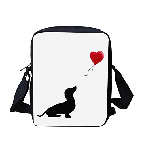 HUGS IDEA Kleine Umhängetasche mit Tiergesicht, Dackel Hund, Small von HUGS IDEA