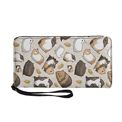 HUGS IDEA Leder-Handgelenk-Geldbörse für Damen, Reißverschluss, Clutch-Halter, Clutch-Handtasche, Meerschweinchen, One Size von HUGS IDEA