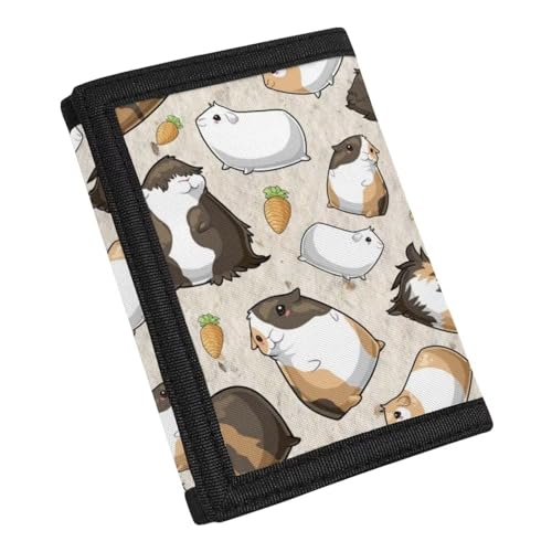 HUGS IDEA Leichte kleine dreifach gefaltete Geldbörse für Kinder mit Münzfächern, für Jungen und Mädchen, Cartoon Meerschweinchen, Einheitsgröße von HUGS IDEA