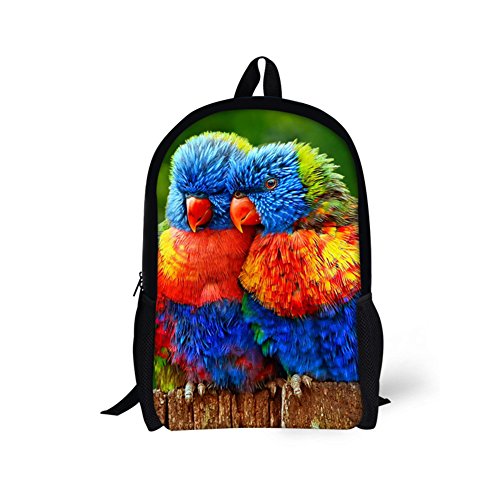 HUGS IDEA Lustiger, leichter Rucksack mit buntem Papageien-Motiv, für Kinder von HUGS IDEA