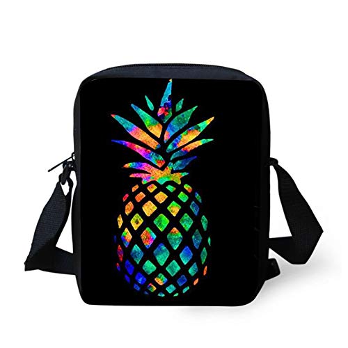 HUGS IDEA Mini-Umhängetasche mit niedlichem Tiermuster, Reise-Schultertasche, Handy-Tasche, Mehrfarbig - Ananas - Größe: Small von HUGS IDEA