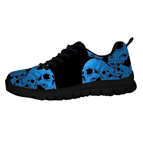 HUGS IDEA Mode Punk-Stil Blauen SchäDel Leichte Schaum Flache Schuhe Sport Laufschuhe Fitness Jogging-Schuhe EU 43 von HUGS IDEA