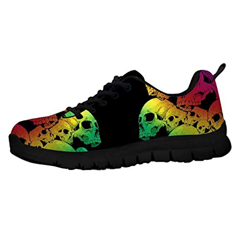 HUGS IDEA Mode SchäDel Casual Sneaker Laufschuhe Punk Gradient Style Gym Low-Top SchnüR Mesh Schuh Atmungsaktiv EU 43 von HUGS IDEA