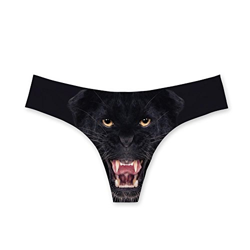 HUGS IDEA Mode Tier Muster G-String Sexy Höschen für Frauen Gr. 36, wolf von HUGS IDEA