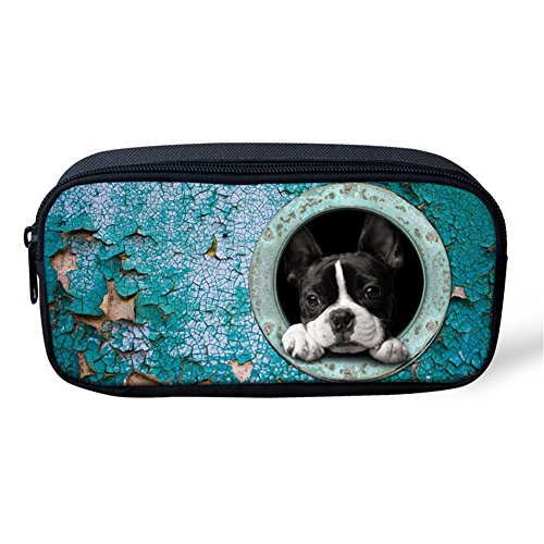 HUGS IDEA Niedliches Federmäppchen für Schüler, Schreibwaren, Make-up, Kosmetiktasche (Boston Terrier). von HUGS IDEA