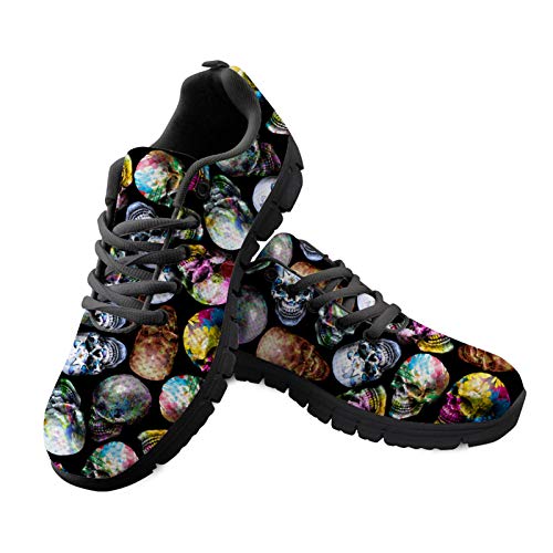 HUGS IDEA SchäDelkopf Bunte Klassische Sportschuhe Sportschuhe Trainer Laufschuhe TäGliche Schuhe Leichte Mesh Sport Sport Sportschuhe Atmungsaktiv EU 42 von HUGS IDEA