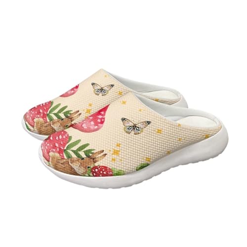 HUGS IDEA Unisex Garten-Clogs für Damen und Herren, Wasserschuhe, Hausschuhe, bequeme Sandalen, Dusche, Strandschuhe, Süßer Pilz, 39 EU von HUGS IDEA