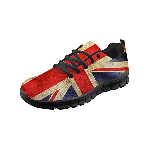 Hugs Idea Herren Laufschuhe mit britischer Flagge, leichte Laufschuhe, Rot - Britische Flagge 1 - Größe: 42 2/3 EU von HUGS IDEA